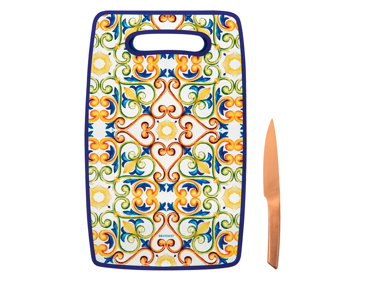 Set tocator si cutit, Medicea Gold Rose, 32x23 cm, polipropilena/inox - imagine 3